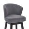 Armen Living Brandy 30" Bar Height Swivel Gray Fabric and Espresso Wood Bar Stool LCBDBAESGR30 - alternate 7